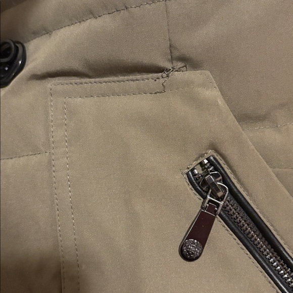 Vince Camuto Olive Puffer Coat with Faux Fur Hood - Picture 12 of 15